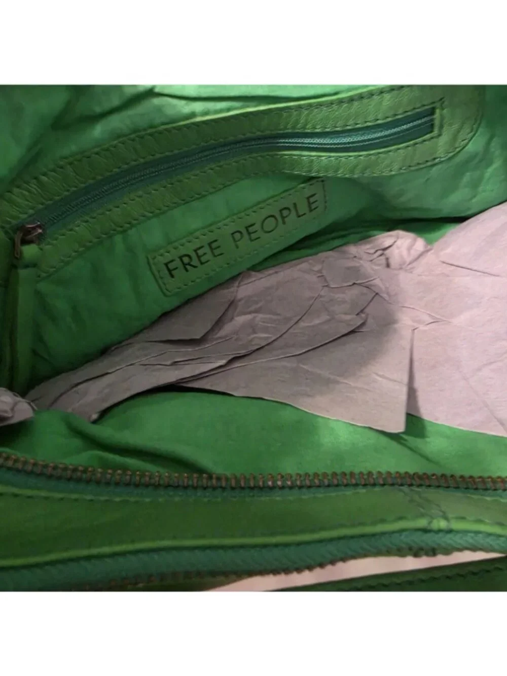 Free People Idle Hands Sling Green Leather Crossbody Bag NWT FP Collection